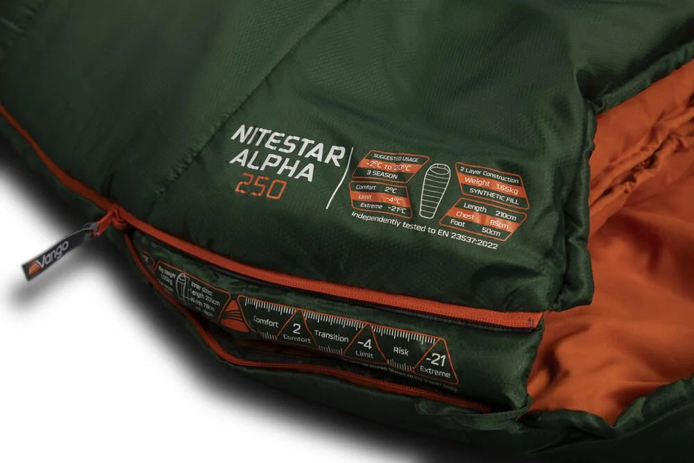 Vango Nitestar Alpha 250 Sleeping Bag - Forest Green