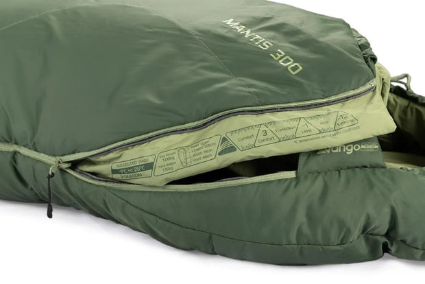 Vango Mantis 300 Lightweight 2-3 Season Sleeping Bag - Pine Green