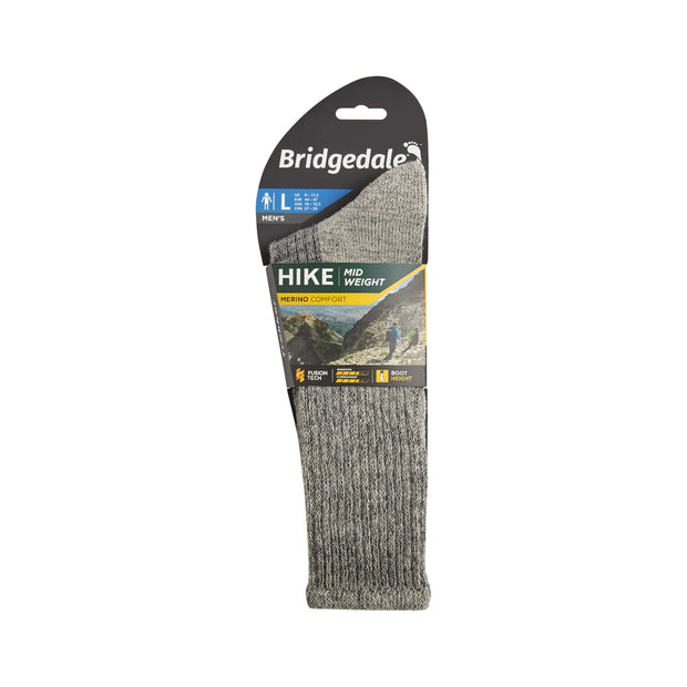 Bridgedale Men's Mid Weight Merino Comfort Socks - Stone Grey