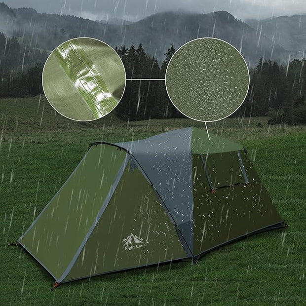 Night Cat 3-Person Pop-Up Cabin Tent with Porch