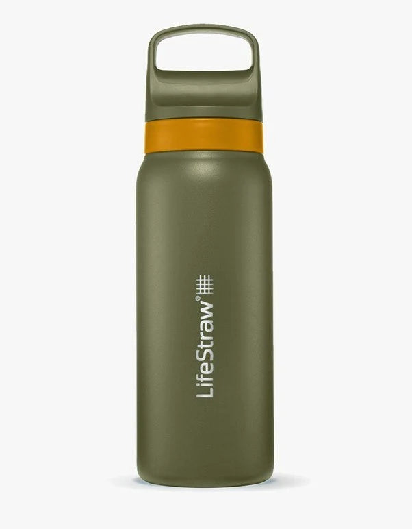 LifeStraw Go Stainless Steel 700ml Filter Water Bottle - Timber