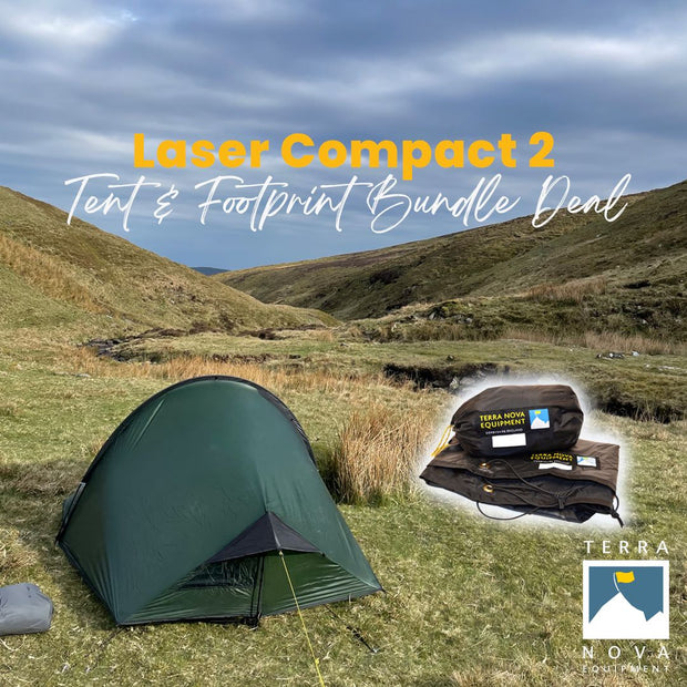 Terra Nova Laser Compact 2 Eco Backpacking Tent + Footprint Bundle - Green