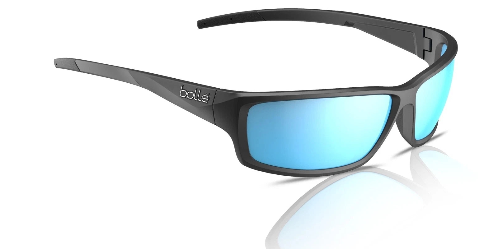 Bollé Cerber Sunglasses - Black Matte Sky Blue Polarised