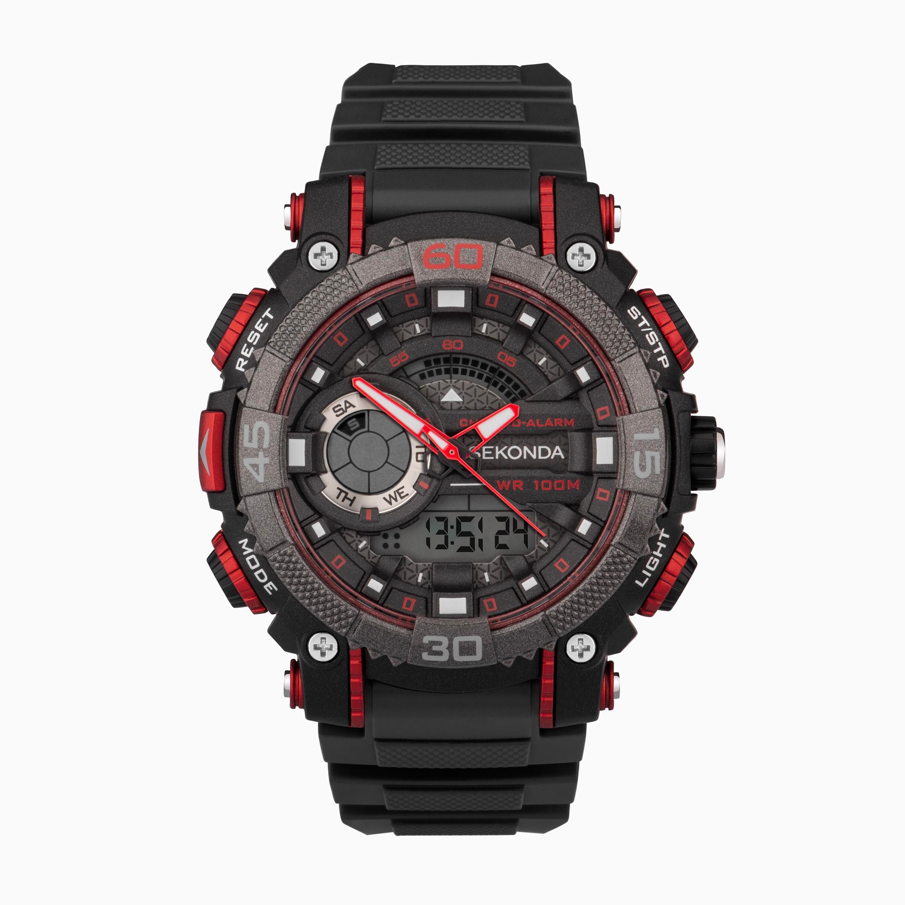 Sekonda Malvern Digital Men's Watch - Black Plastic Case & Strap