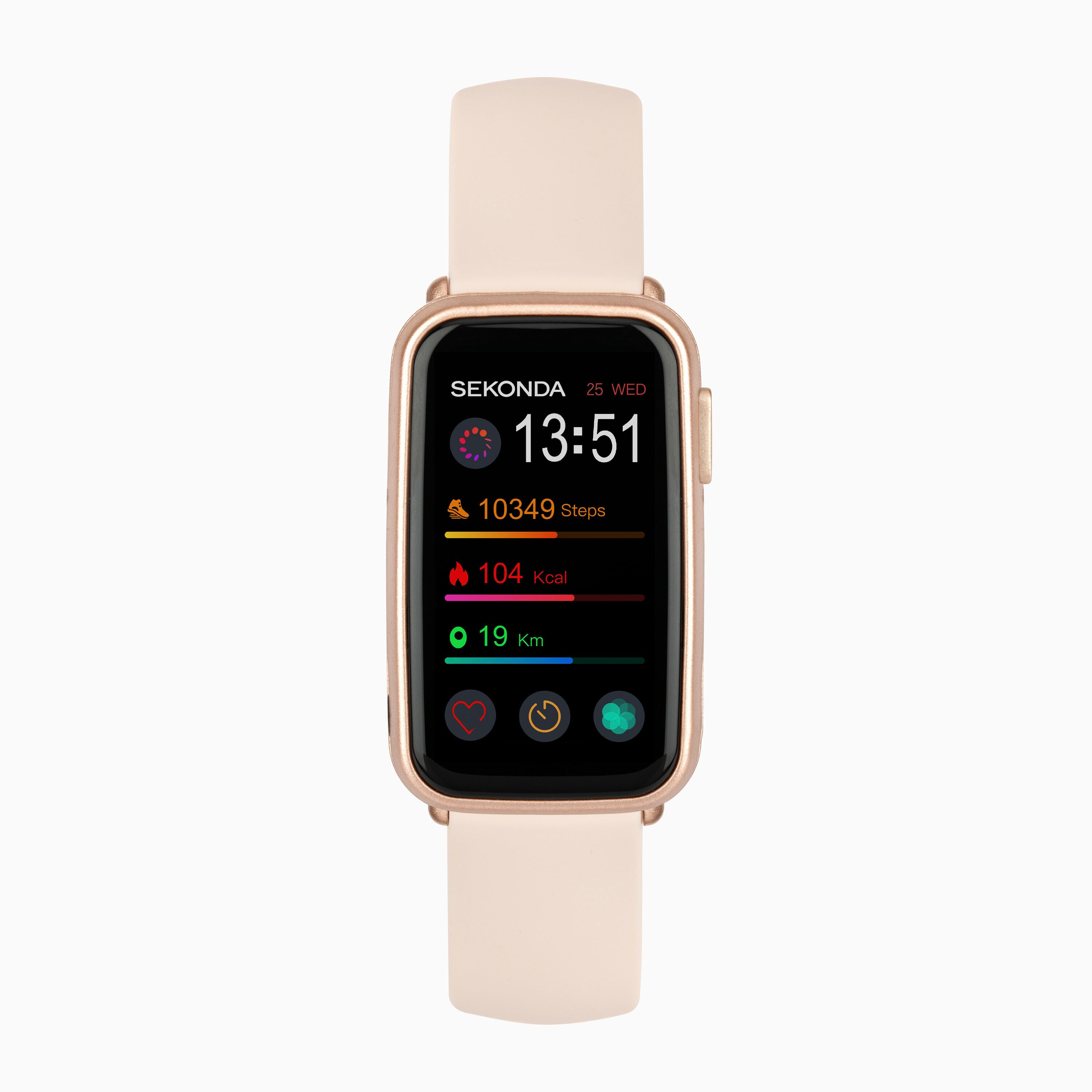Sekonda Women's Track Smart Watch - Rose Gold Case & Pink Silicone Strap