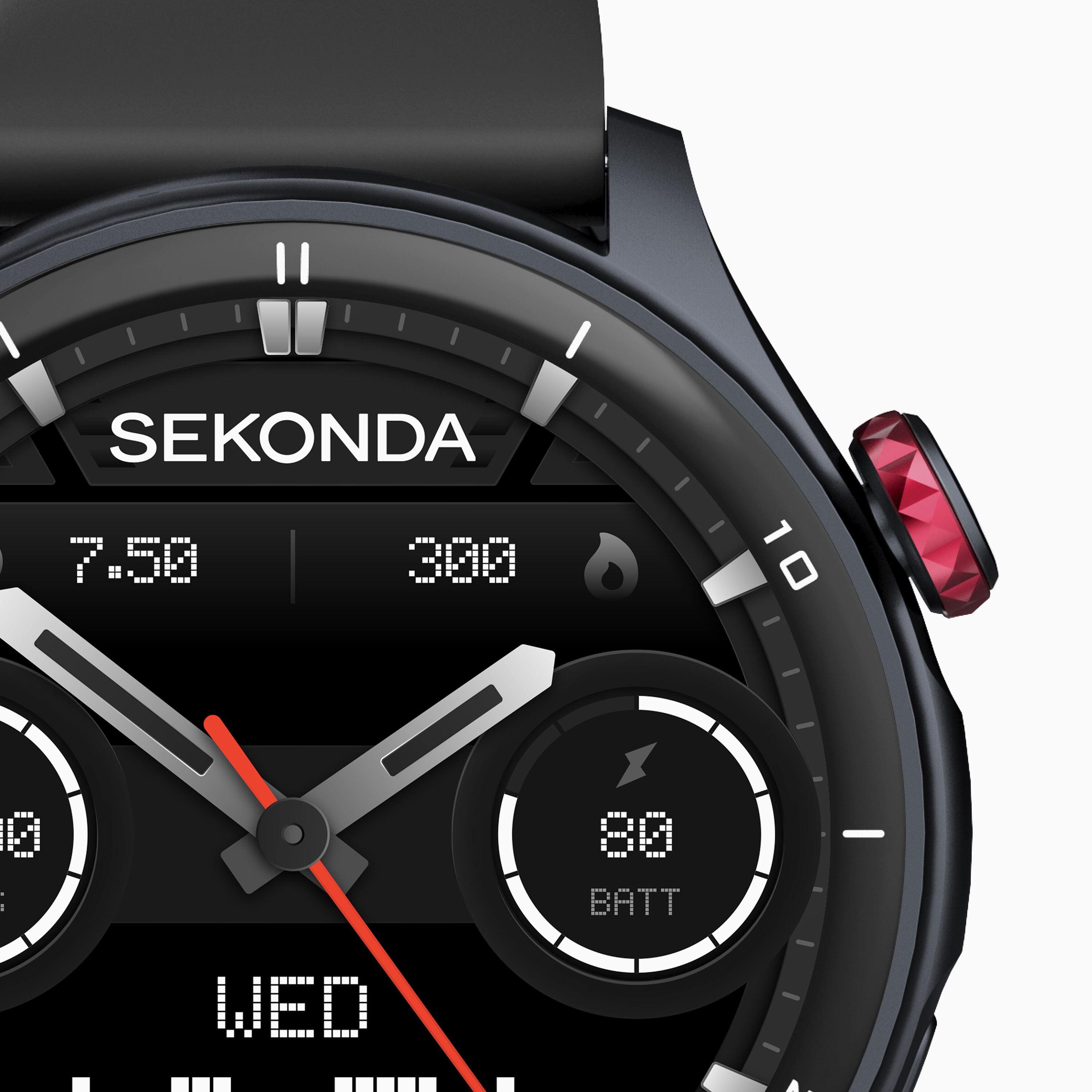 Sekonda Active Pro GPS Smart Watch - Black Alloy Case & Black Silicone Strap