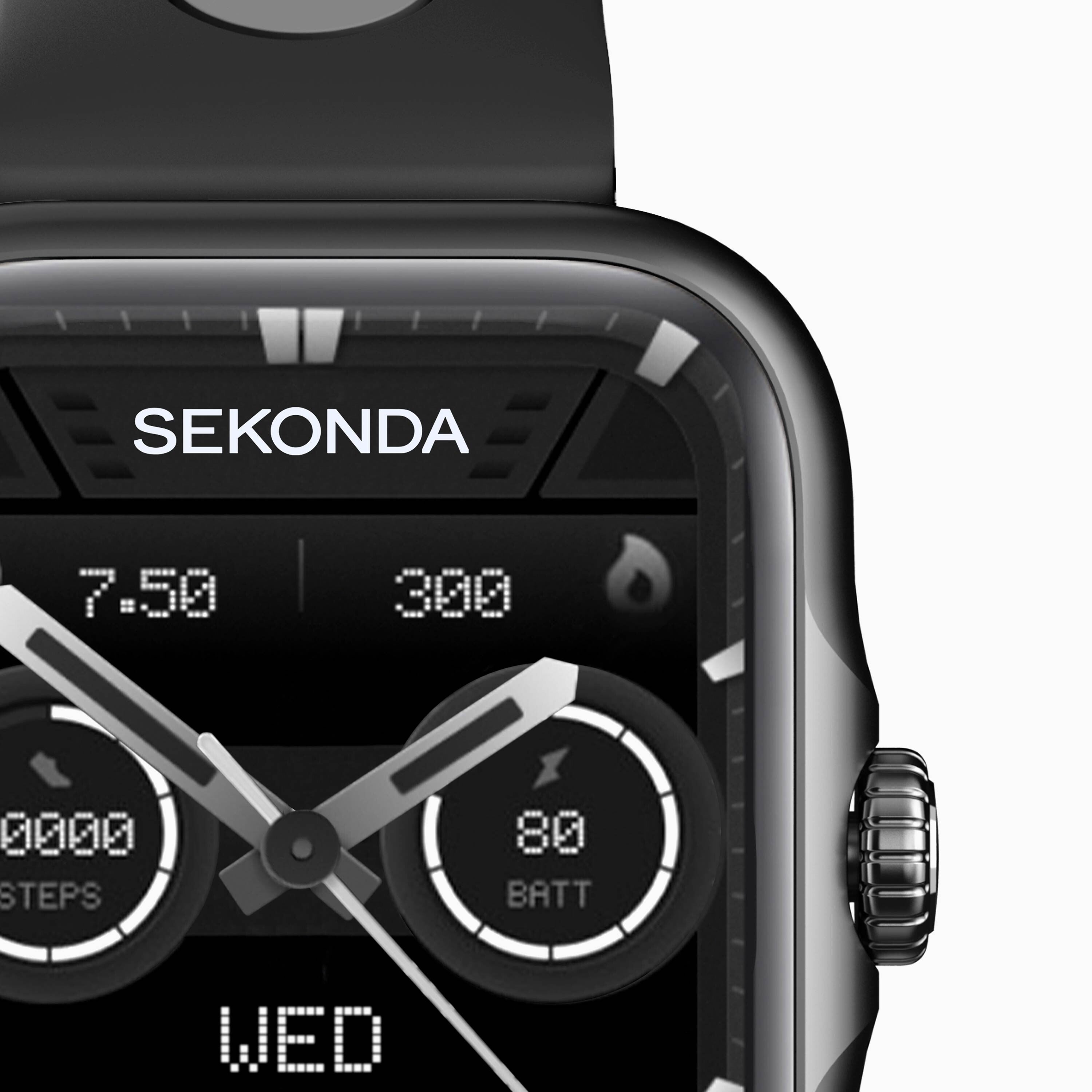Sekonda Motion Pro GPS Smart Watch - Black Alloy Case & Black Silicone Strap