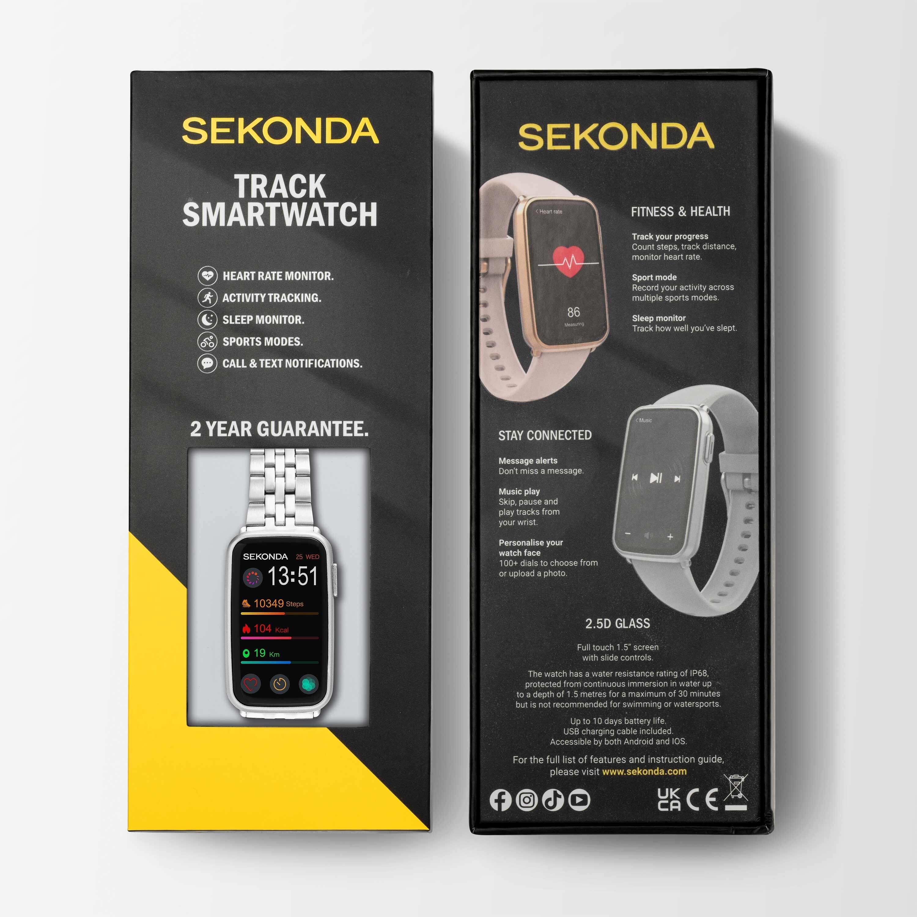 Sekonda Women's Track Smart Watch - Silver Case & Alloy Bracelet