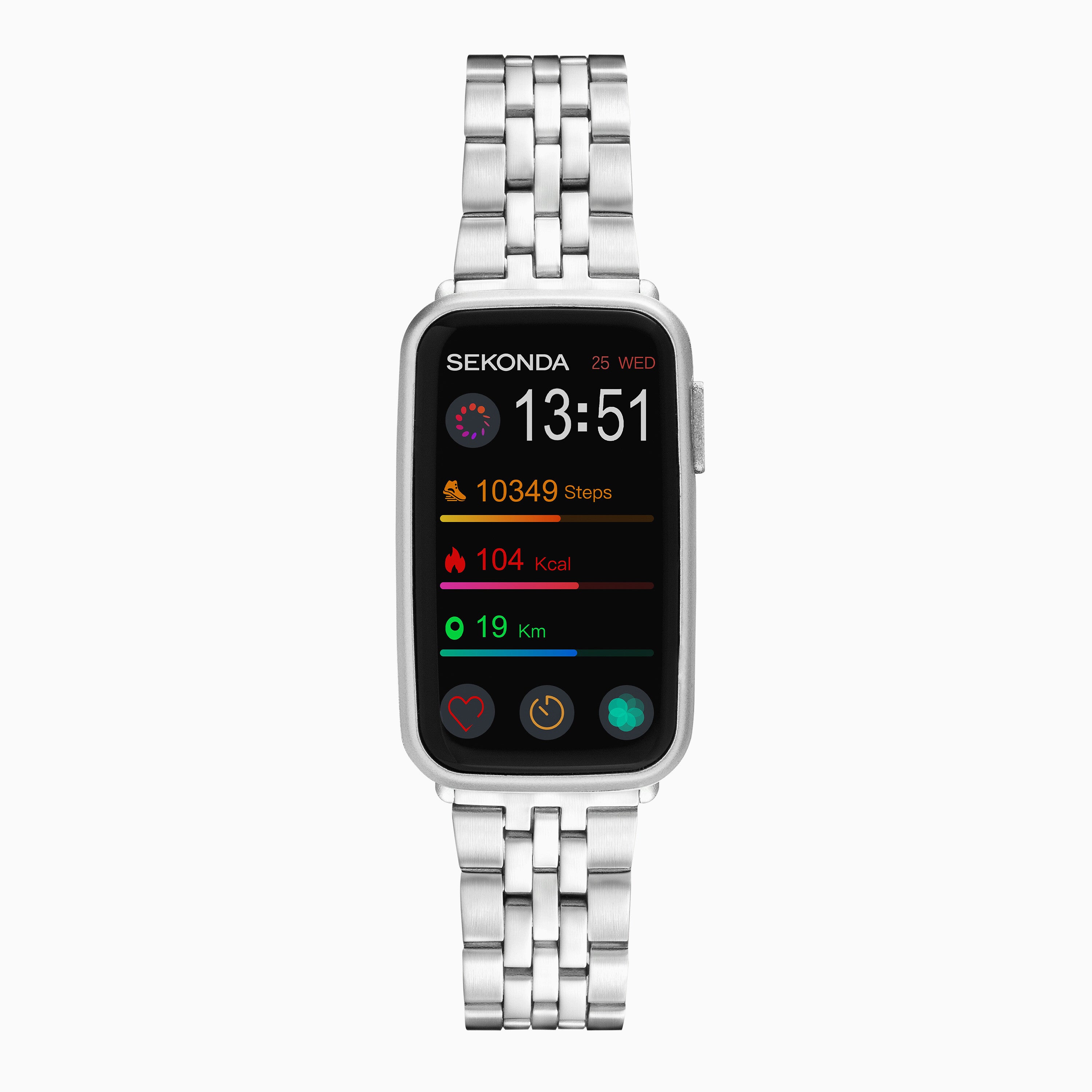 Sekonda Women's Track Smart Watch - Silver Case & Alloy Bracelet