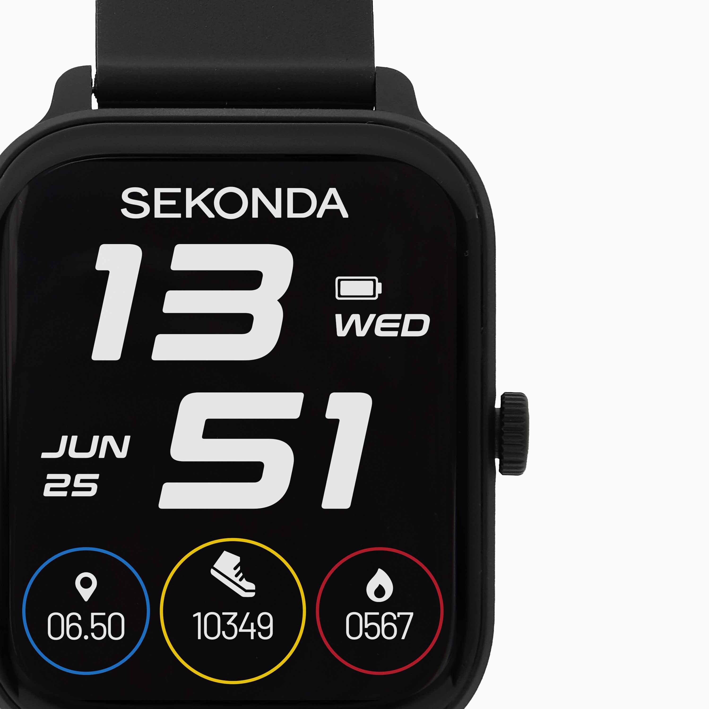 Sekonda Motion Go Smart Watch - Black Case and Silicone Strap