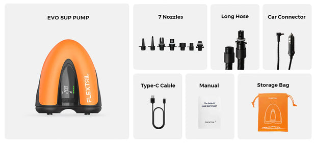 Flextail EVO SUP Pump 20PSI Cordless Rechargeable Air Pump for SUP & KITE