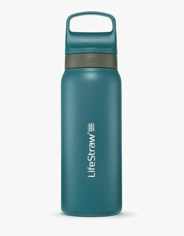 LifeStraw Go Stainless Steel 700ml Filter Water Bottle - Tundra Green
