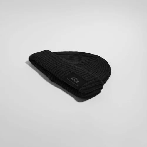 VÅGA Midweight Ribbed Beanie - Black