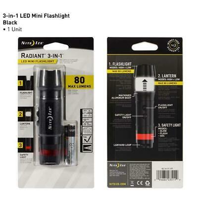 Nite Ize 3-in-1 Radiant LED Mini Flashlight Safety Light & Lantern Black