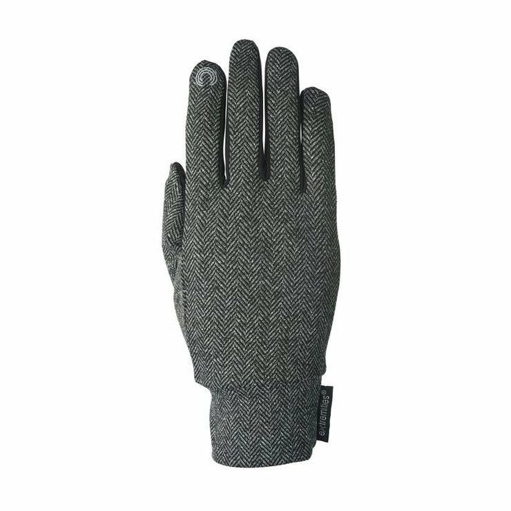 Extremities Herringbone Touch Liner Gloves - Grey