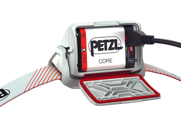 Petzl New Actik Core 600 Lumens LED Headtorch - Red