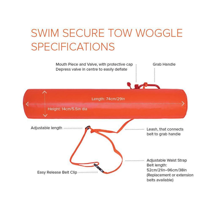 Swim Secure Tow Woggle - Orange