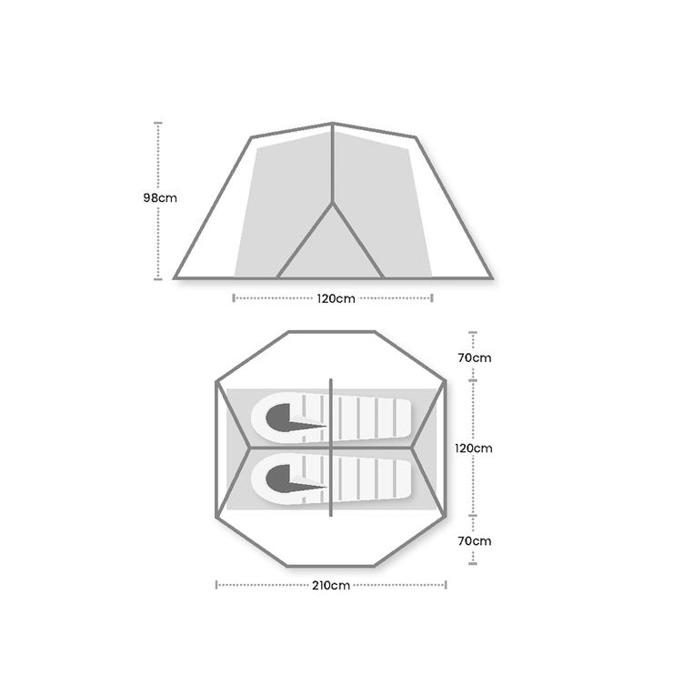 Wild Country Panacea 2 Free-Standing 2 Person Tent (2023) - Green