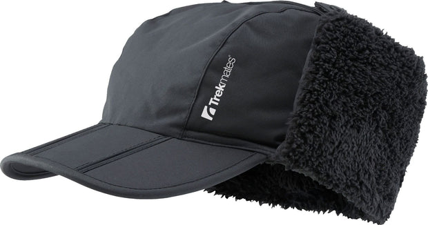 Trekmates Brinzlea Sherpa Fleece Lined Gore-Tex Trapper Hat - Black