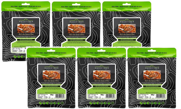 Wayfayrer Boil in the Bag Camp Food - Meal Chilli & Rice (6 Packs)