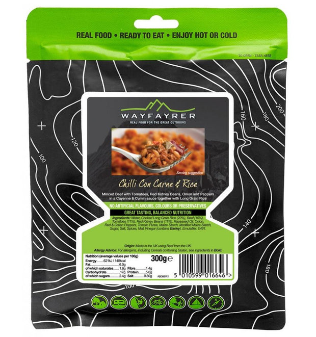 Wayfayrer Boil in the Bag Camp Food - Meal Chilli & Rice (6 Packs)