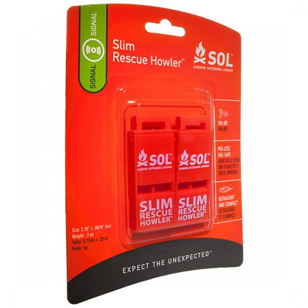 Adventure Medical Kits SOL Slim Rescue Howler Whistle (2 x Pack)