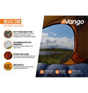 Vango Nevis 200 2 Person Lightweight Trekking Tent - Pamir Green