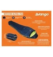 Vango Nitestar Alpha 250 Sleeping Bag - Ocean Green
