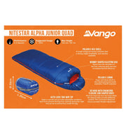 Vango Nitestar Alpha Junior Quad Sleeping Bag - Classic Blue