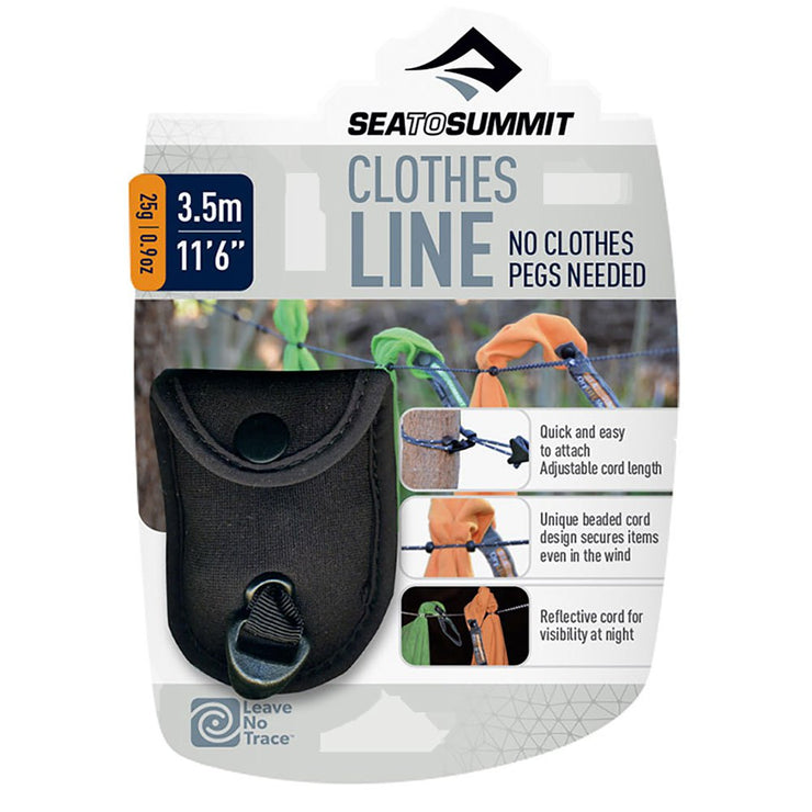 Sea To Summit Pegless Camping Clothes Line - Black